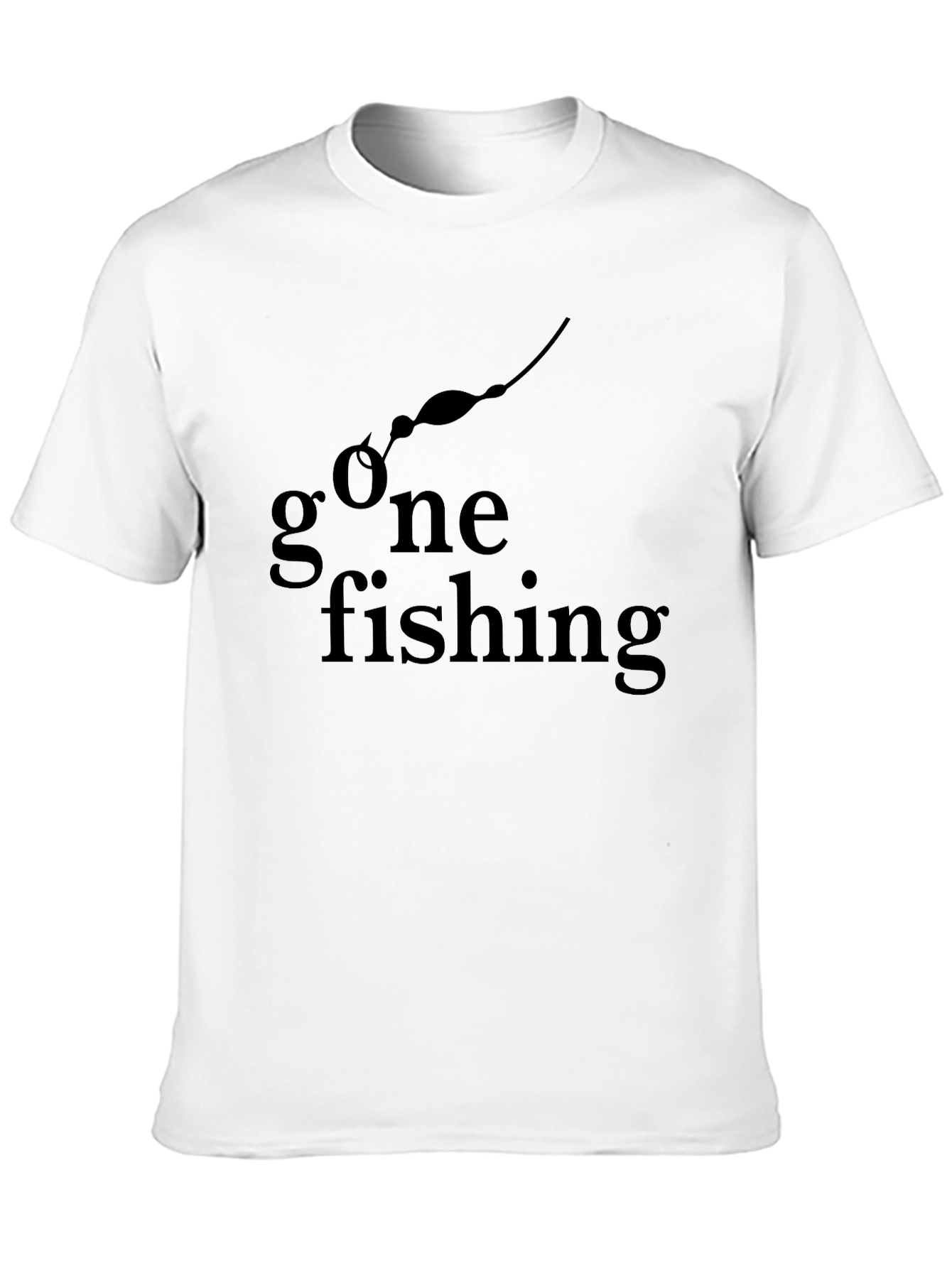 Camiseta Negra Gone Fishing para Amantes de la Pesca
