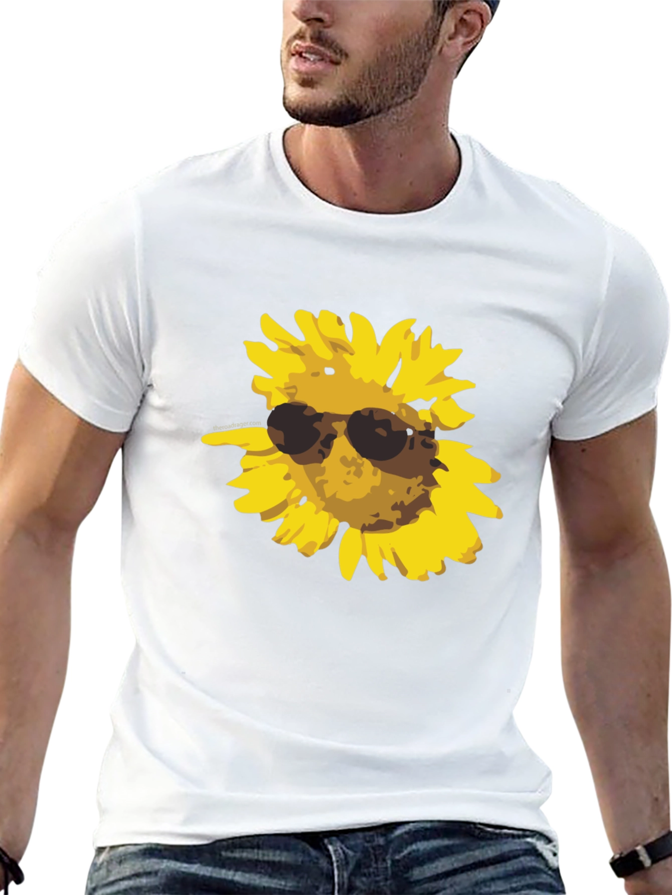 Camiseta Negra con Girasol Cool