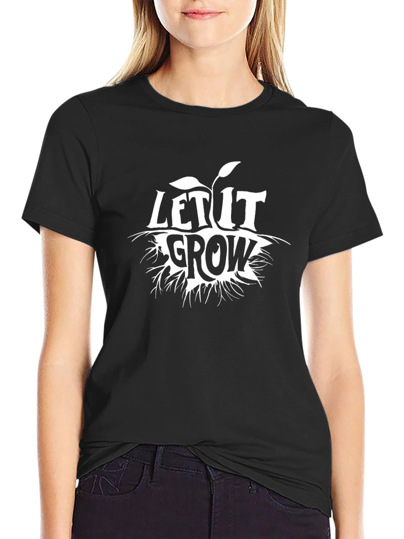 Camiseta Negra Let It Grow para Hombre
