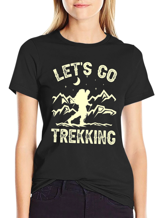 Camiseta Negra de Senderismo Lets Go Trekking