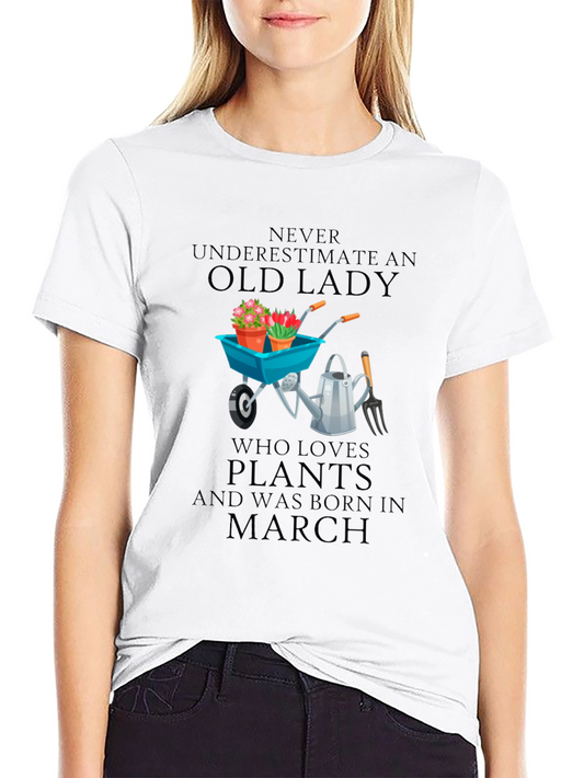 Camiseta Negra Old Lady Plants March