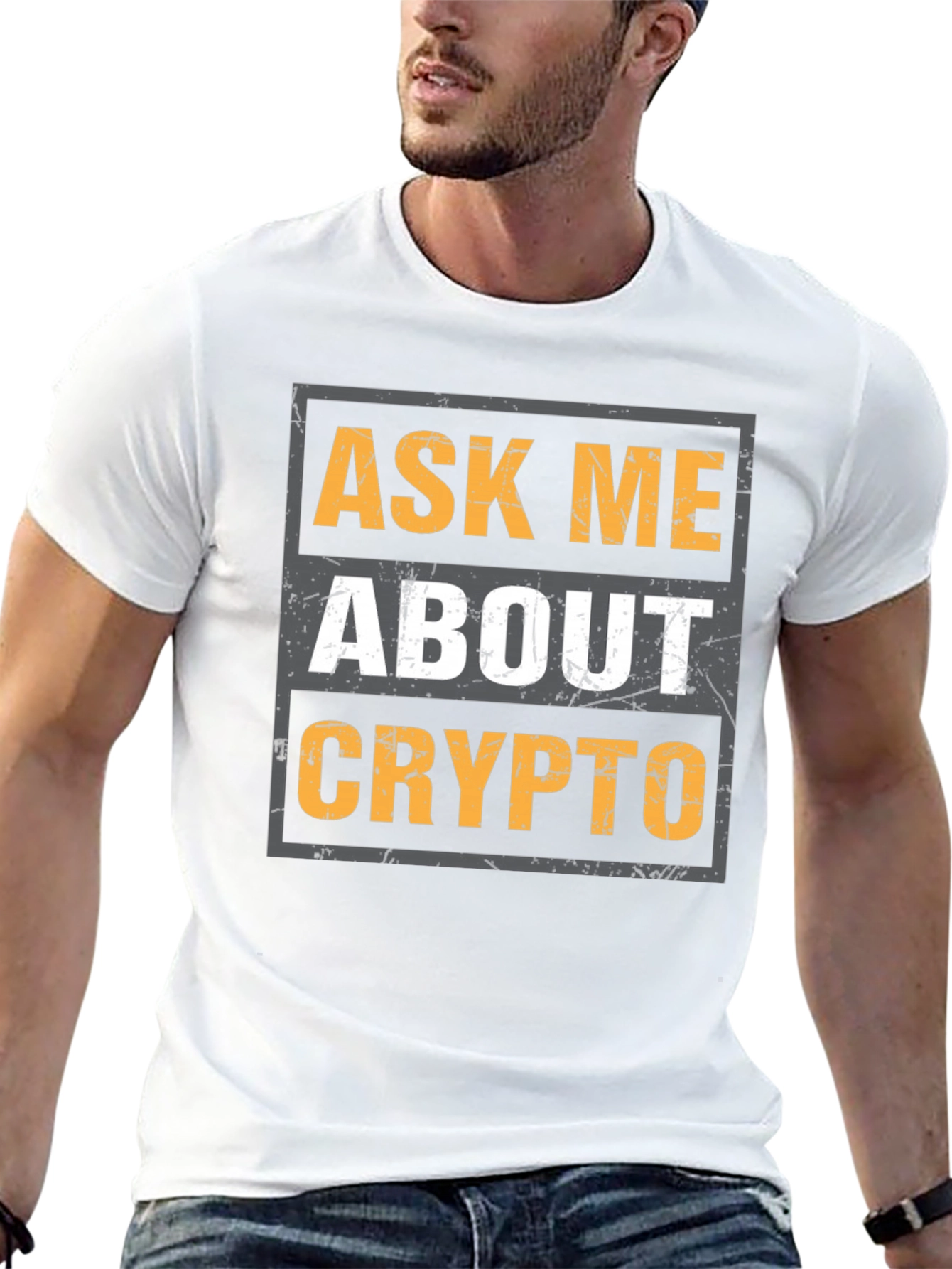 Camiseta Negra: Pregúntame Sobre Crypto