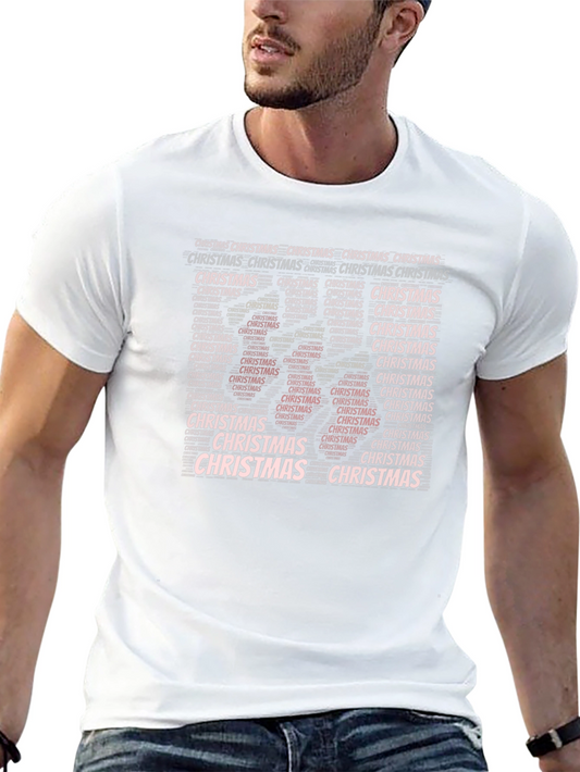 Camiseta Hombre Negra Estampado Navideño Christmas
