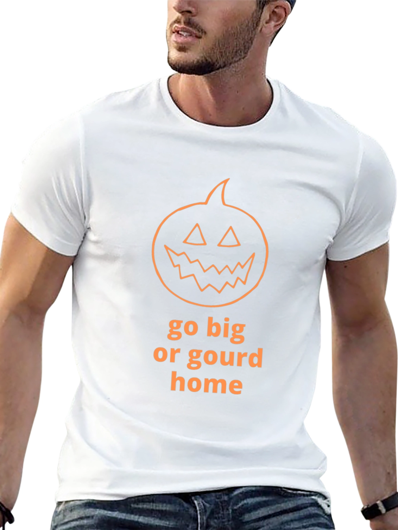 Camiseta de Halloween Go Big or Gourd Home
