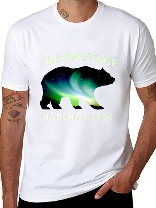 Camiseta Yellowstone National Park Oso Aurora Boreal