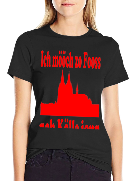 Camiseta Negra Hombre Ich mööch zo Fooss noh Kölle jonn