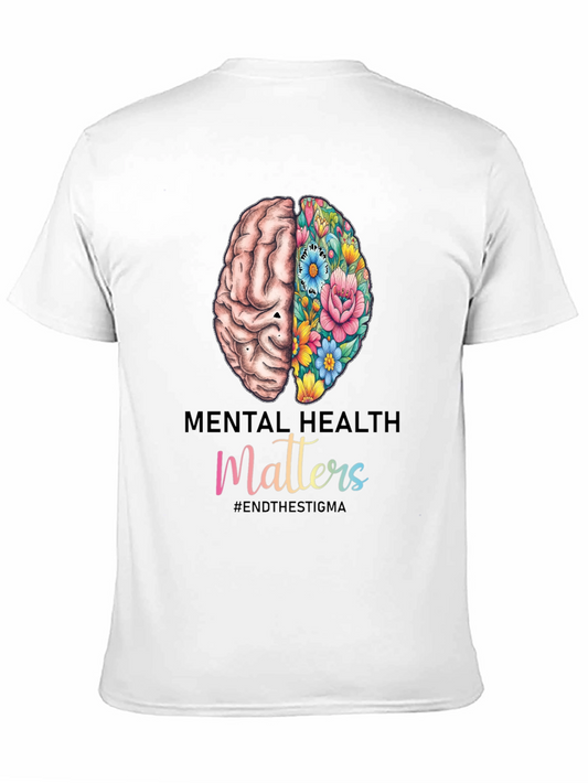 Camiseta Salud Mental con Cerebro Floral