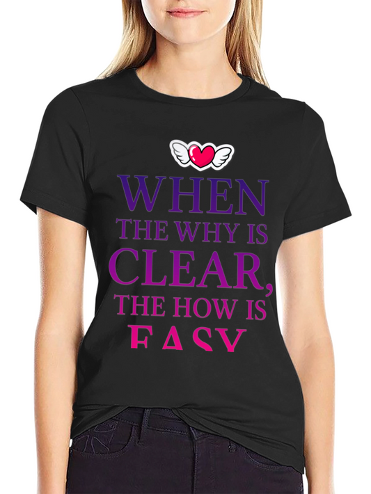 Camiseta con mensaje motivacional Why Clear How Easy