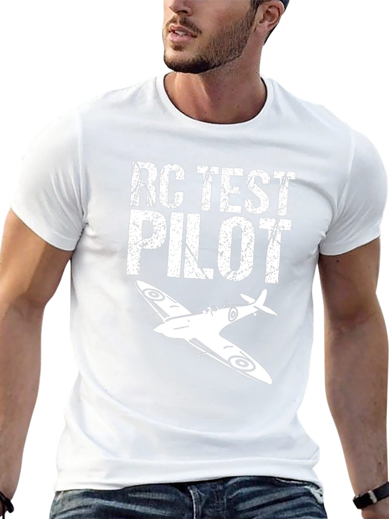 Camiseta Negra RC Test Pilot - Diseño Aviación