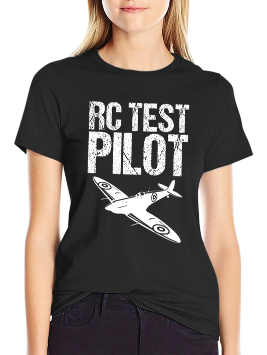 Camiseta Negra RC Test Pilot - Diseño Aviación