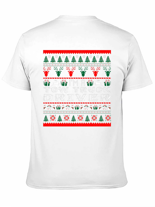 Camiseta Navideña con Diseño de Conductor de Grúa