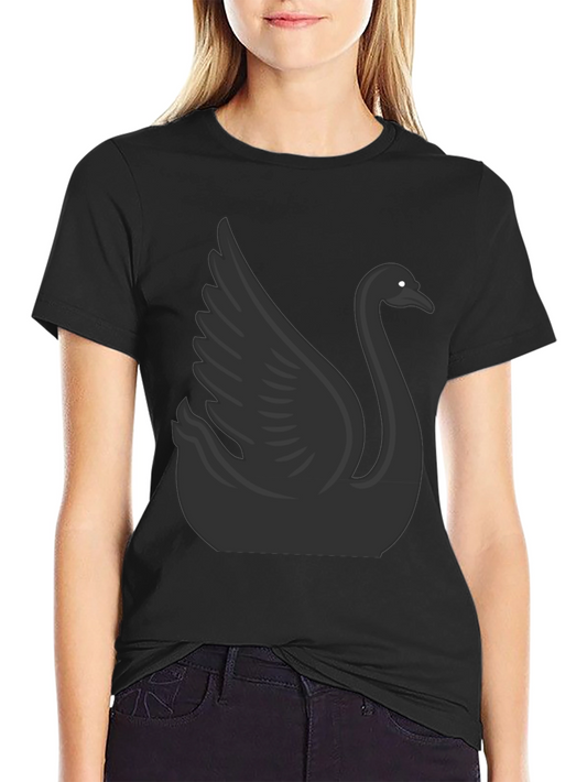 Camiseta Negra con Diseño de Cisne para Hombre