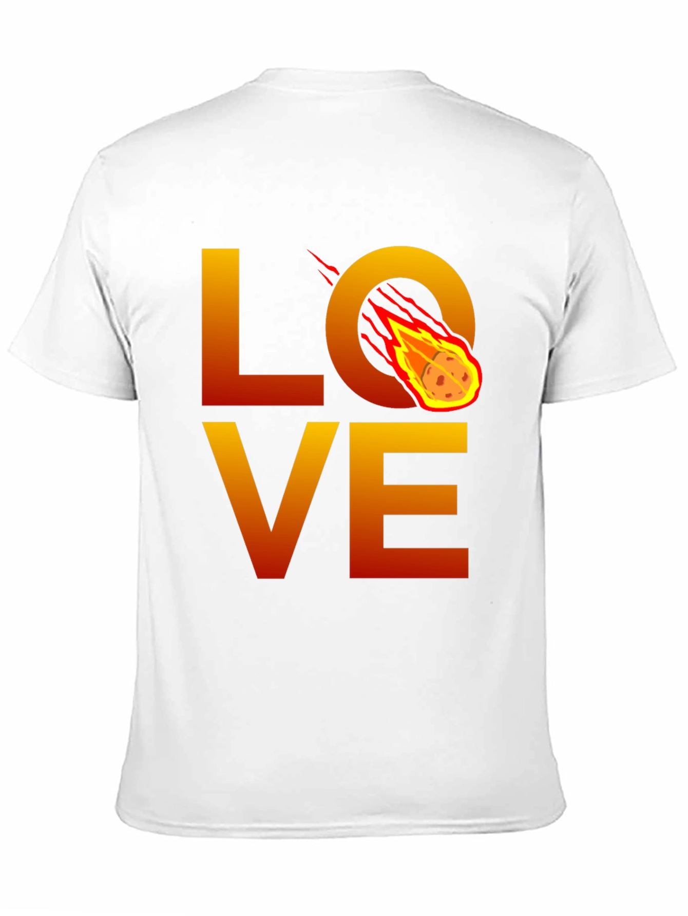 Camiseta Negra LOVE con Meteorito en Llamas