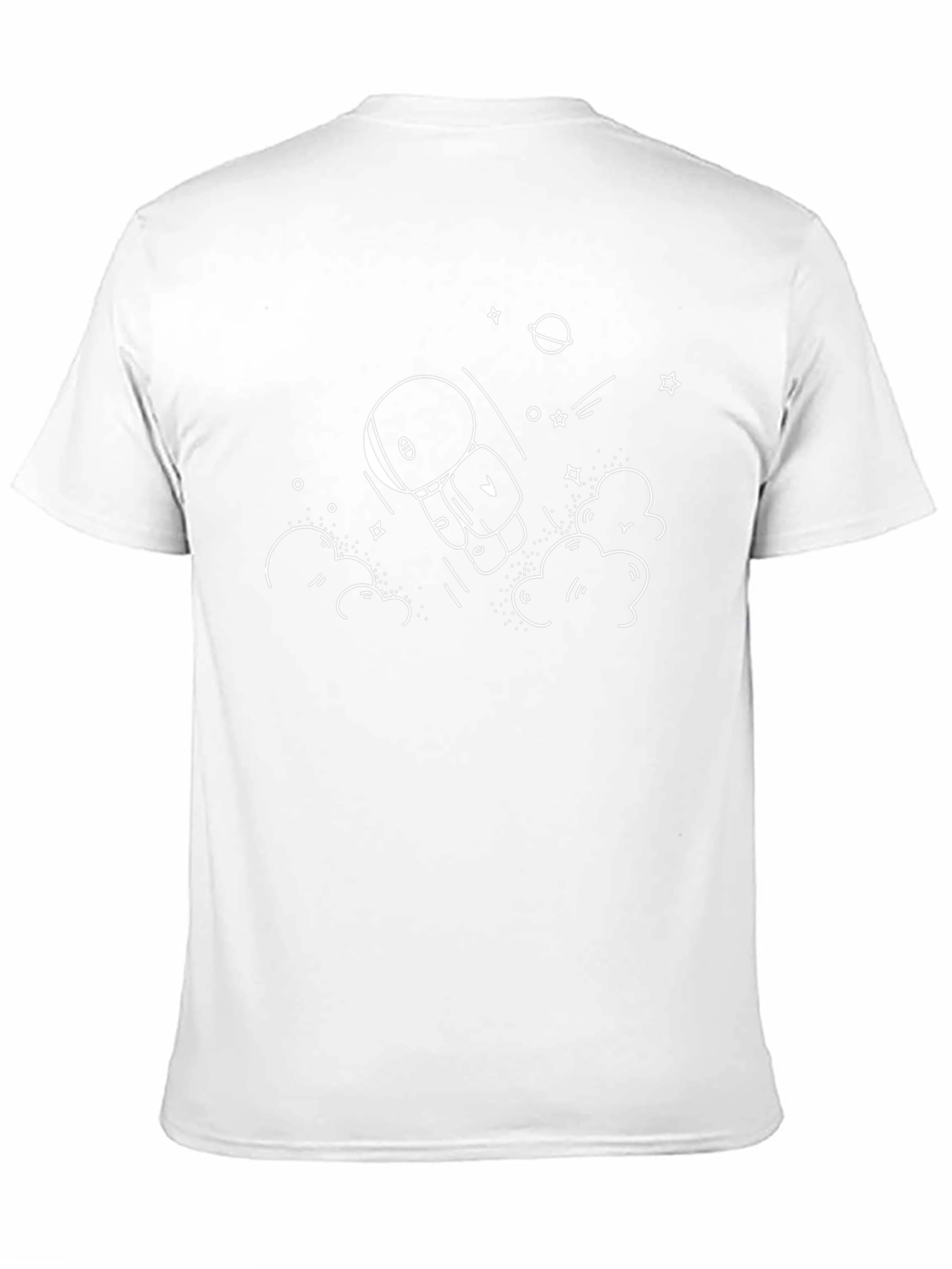 Camiseta Negra Astronauta Espacial Dibujo Original