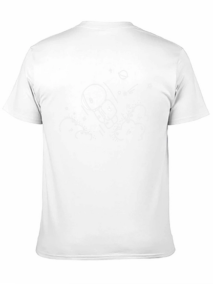 Camiseta Negra Astronauta Espacial Dibujo Original