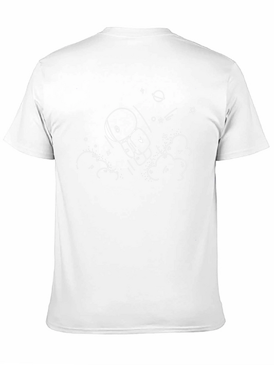 Camiseta Negra Astronauta Espacial Dibujo Original