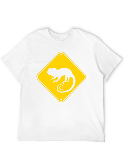 Camiseta Negra con Diseño de Señal de Camaleón