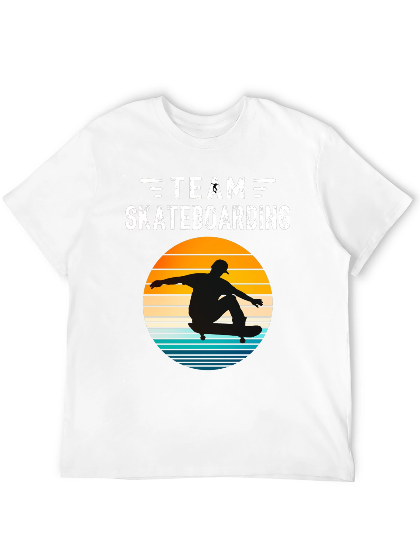 Camiseta Negra Team Skateboarding Estilo Retro