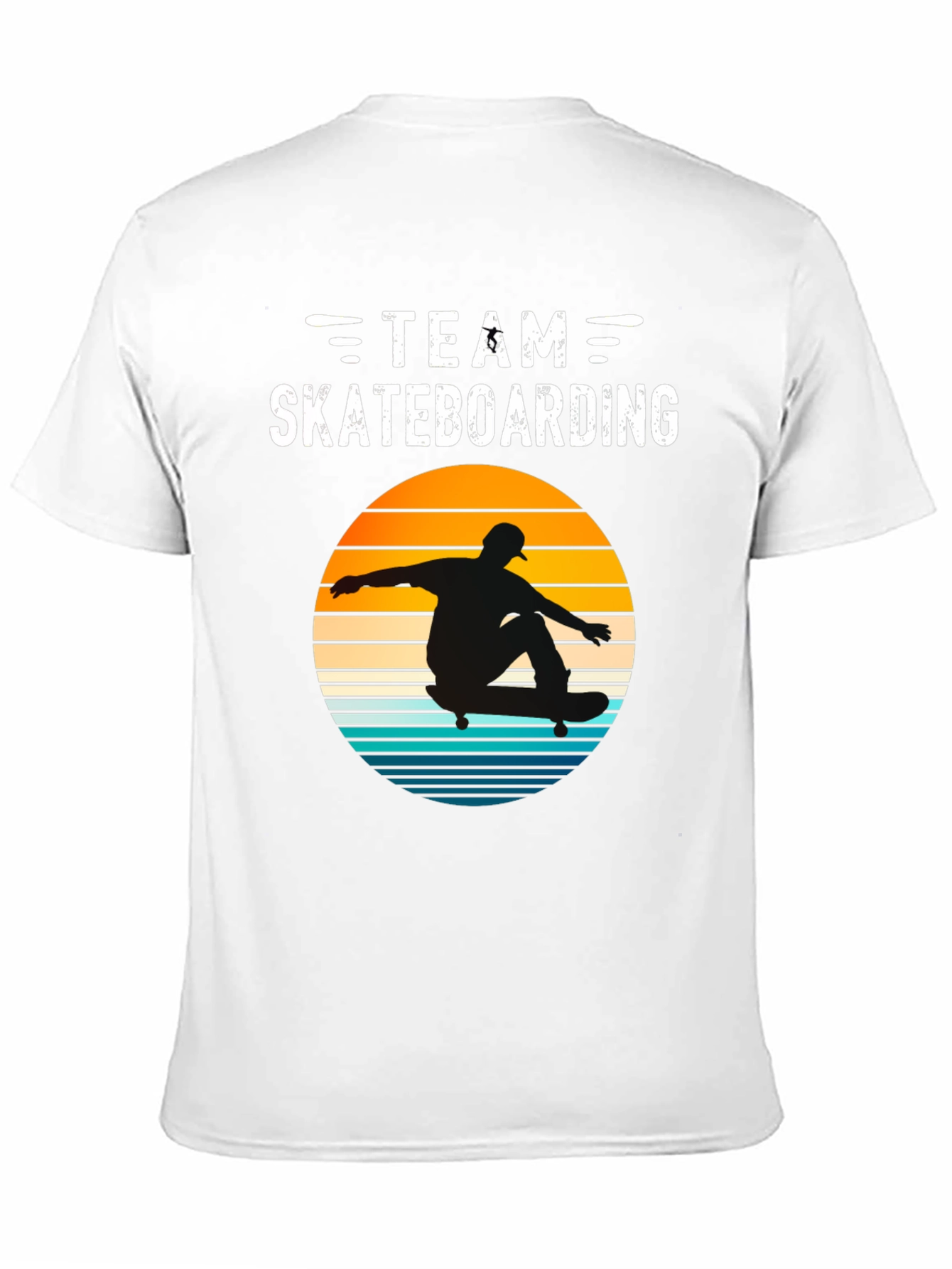 Camiseta Negra Team Skateboarding Estilo Retro
