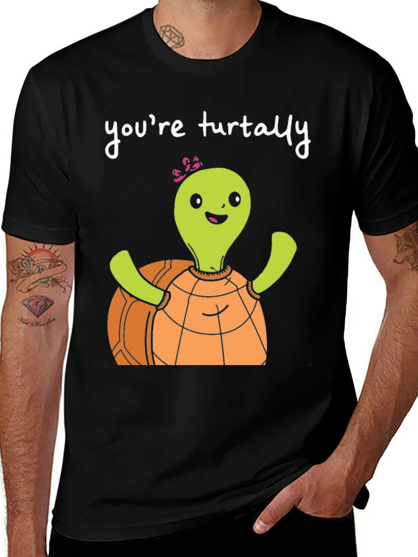 Camiseta Negra Tortuga Turtally para Hombre