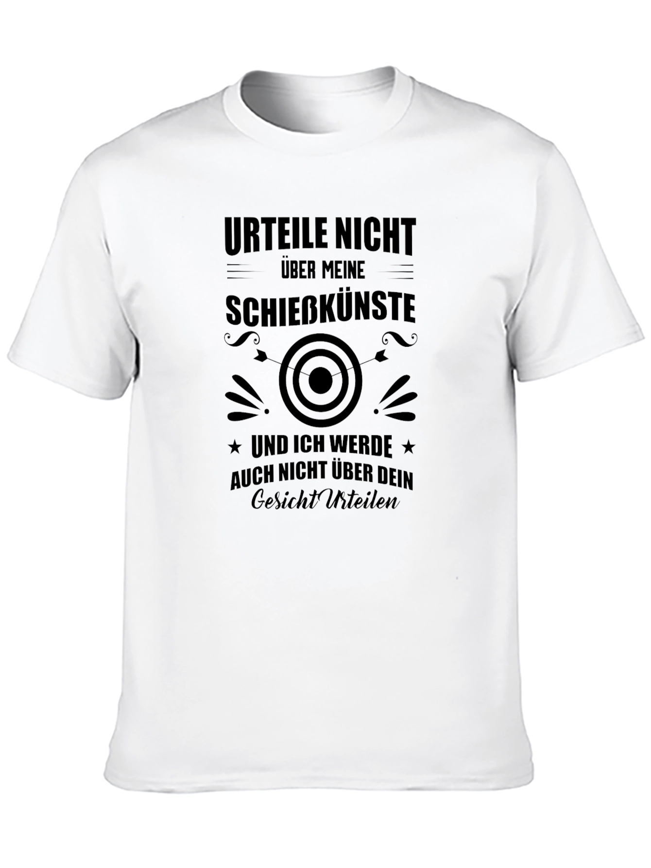 Camiseta Negra: No Juzgues Mis Habilidades de Tiro