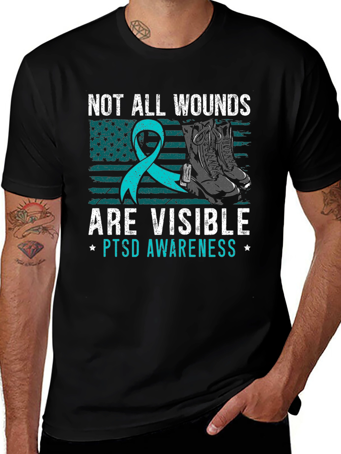 Camiseta Concientización PTSD: No Todas Las Heridas Son Visibles