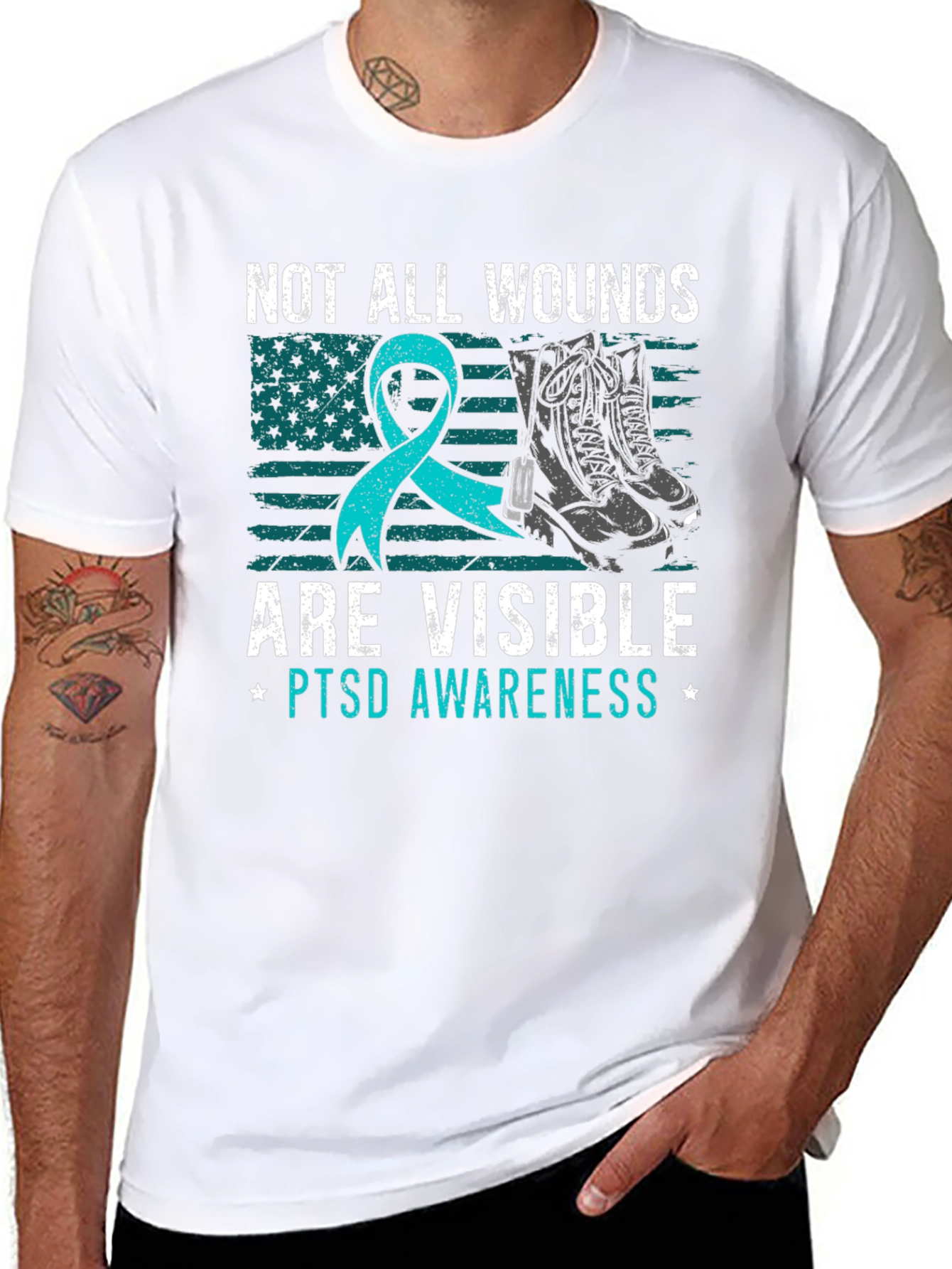 Camiseta Concientización PTSD: No Todas Las Heridas Son Visibles