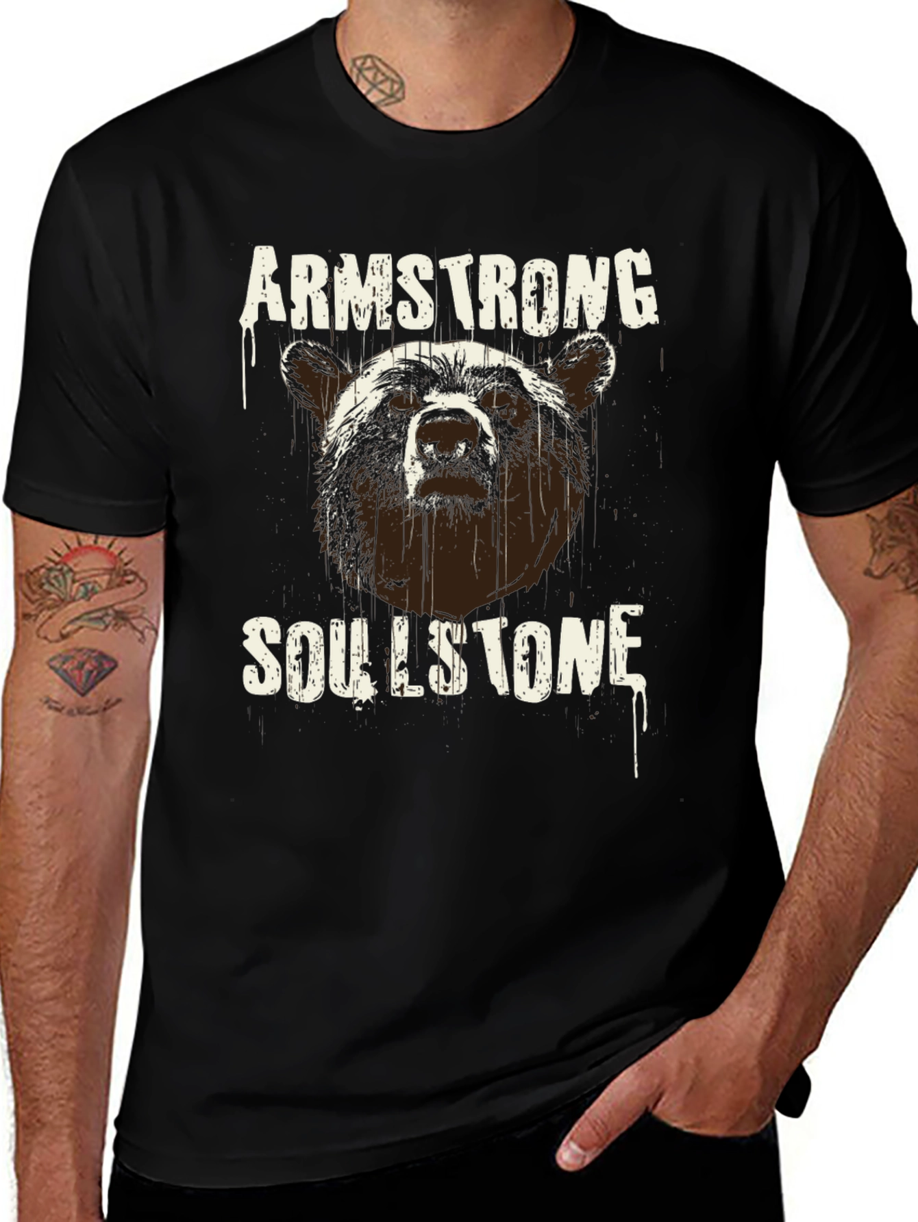 Camiseta Negra Armstrong Soullstone Oso