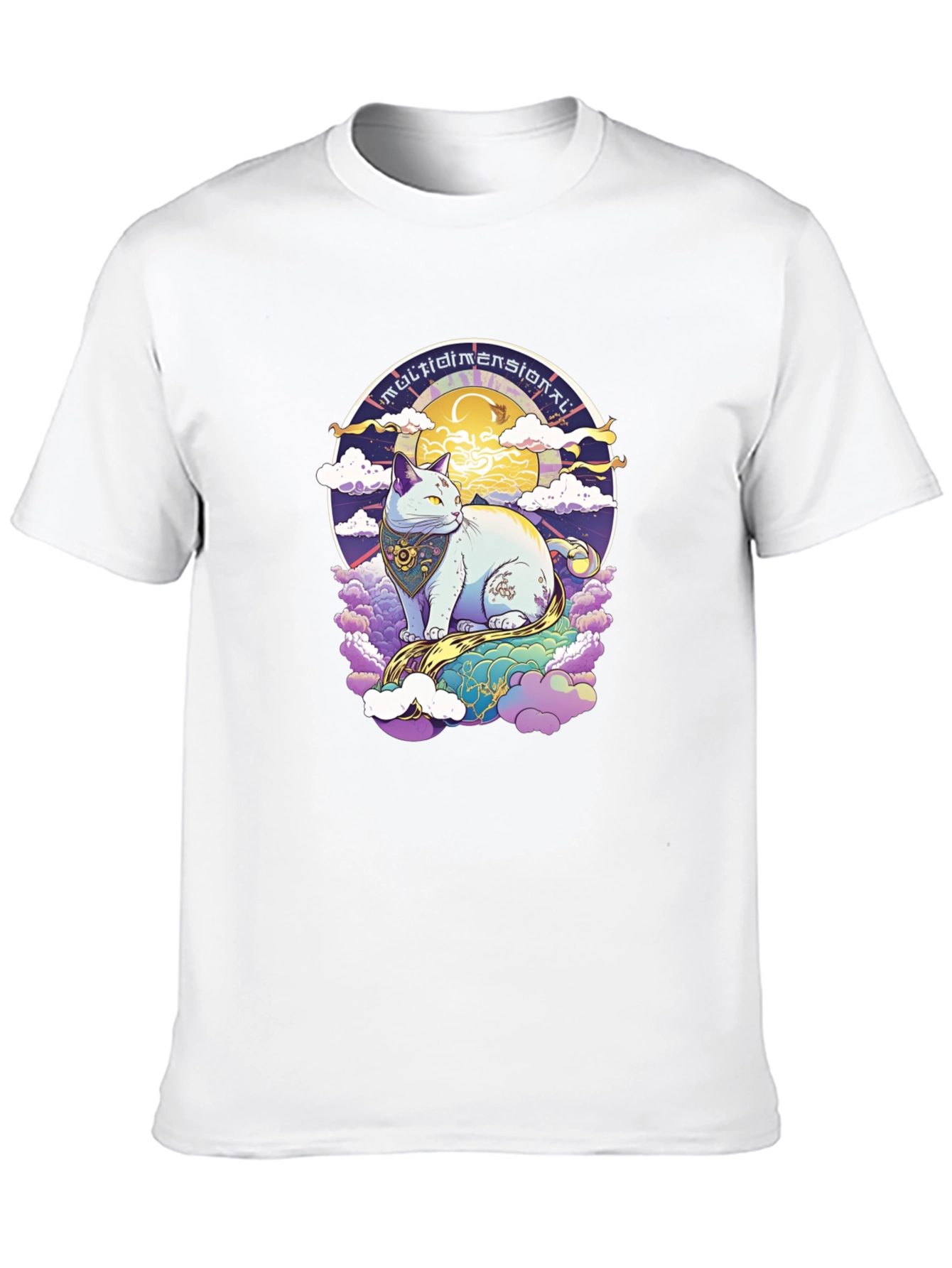 Camiseta Gato Multidimensional Estilo Cósmico