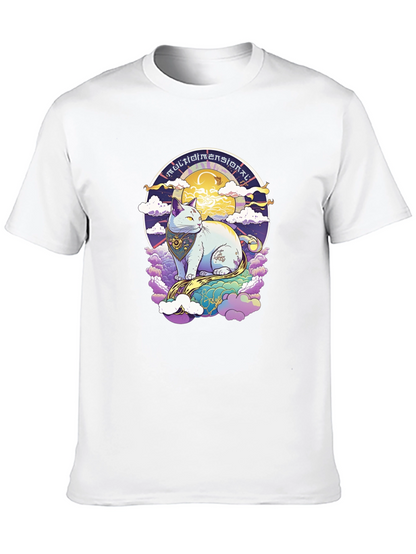 Camiseta Gato Multidimensional Estilo Cósmico