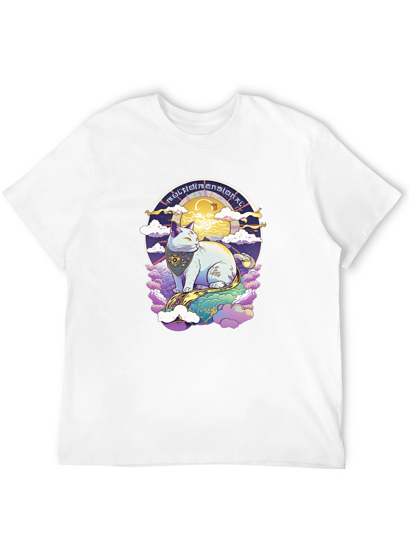Camiseta Gato Multidimensional Estilo Cósmico