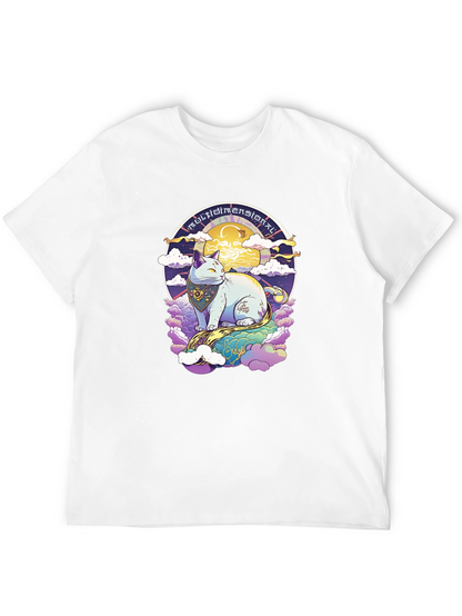 Camiseta Gato Multidimensional Estilo Cósmico