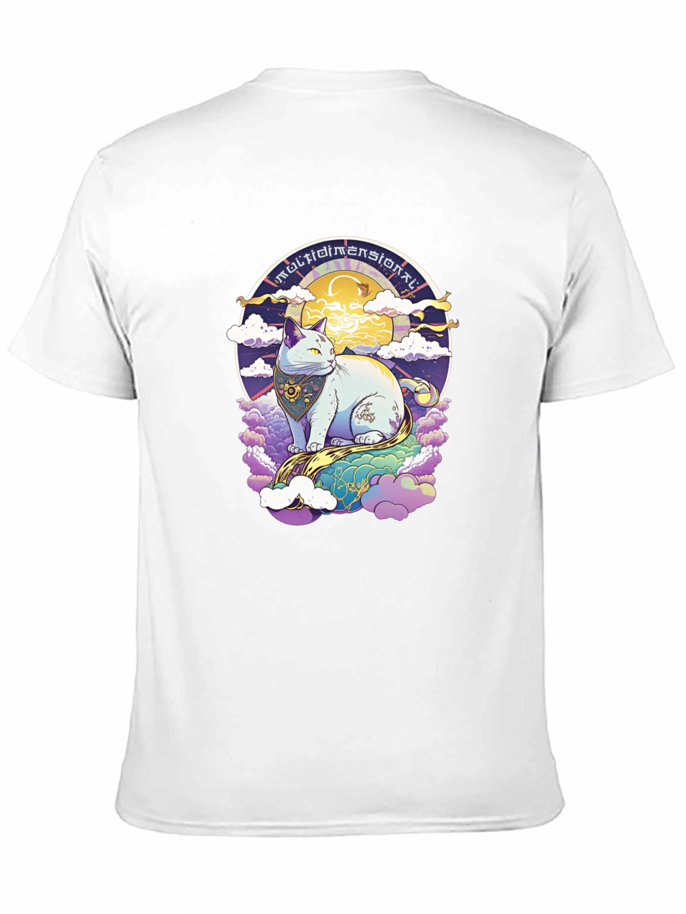 Camiseta Gato Multidimensional Estilo Cósmico