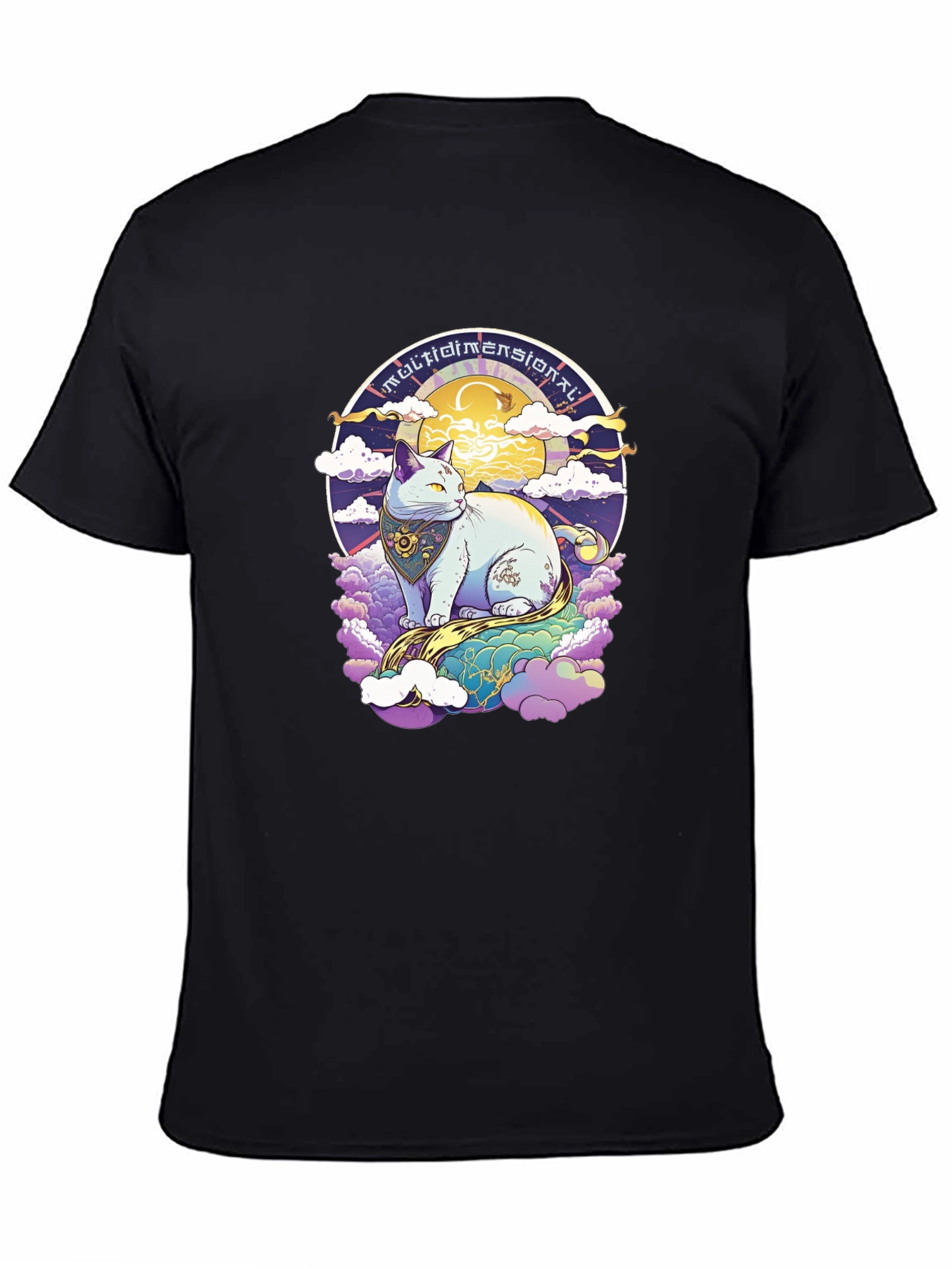 Camiseta Gato Multidimensional Estilo Cósmico