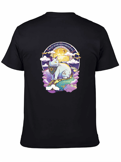 Camiseta Gato Multidimensional Estilo Cósmico