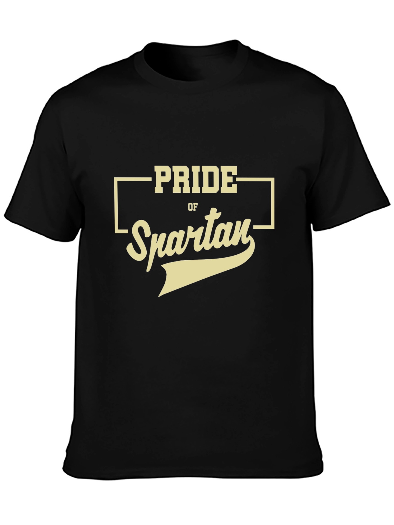 Camiseta Negra Pride of Spartan Estilo Casual