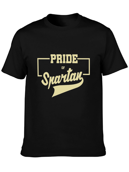 Camiseta Negra Pride of Spartan Estilo Casual