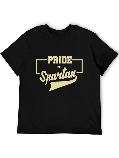 Camiseta Negra Pride of Spartan Estilo Casual