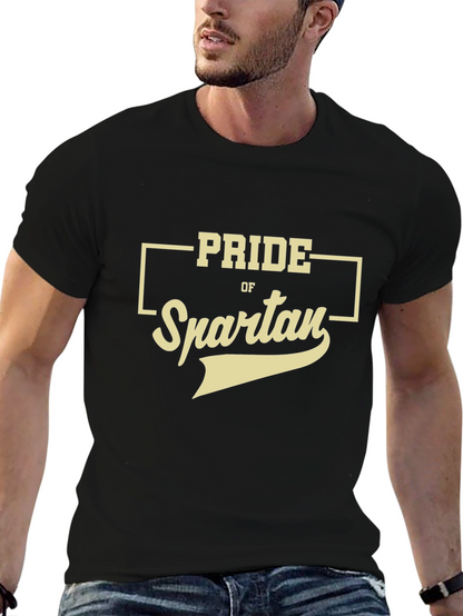 Camiseta Negra Pride of Spartan Estilo Casual