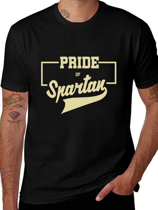 Camiseta Negra Pride of Spartan Estilo Casual