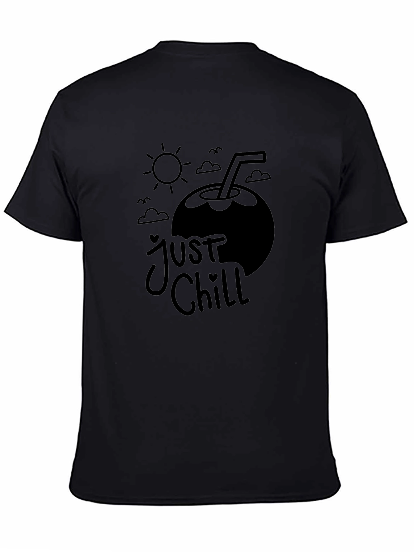 Camiseta Negra Just Chill - Vibra Verano