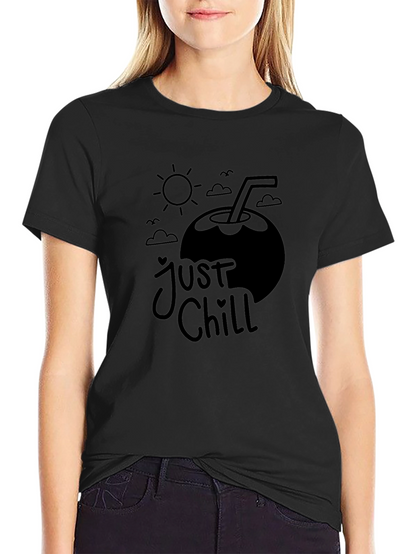 Camiseta Negra Just Chill - Vibra Verano