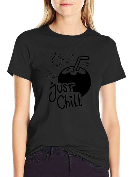 Camiseta Negra Just Chill - Vibra Verano