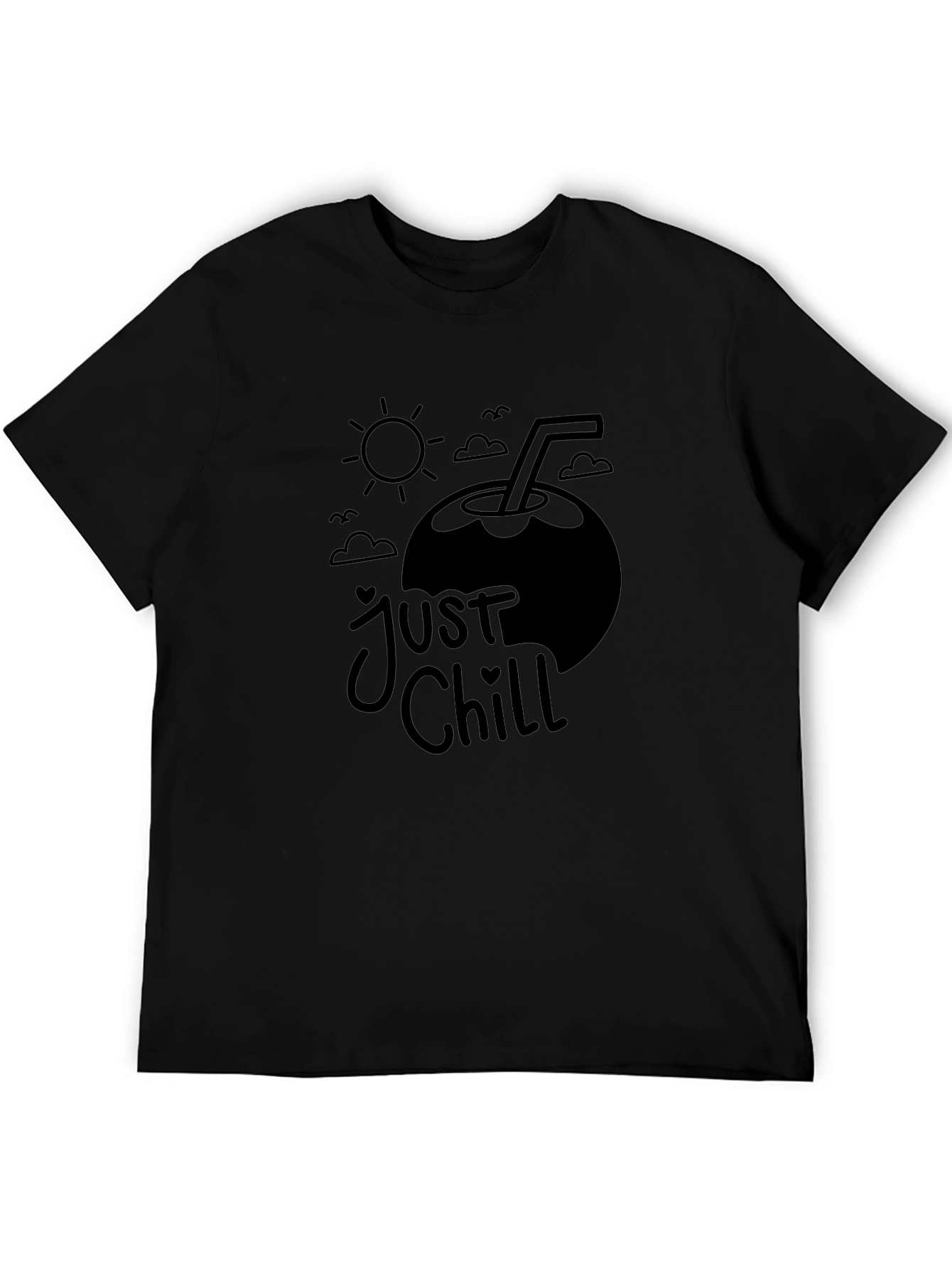 Camiseta Negra Just Chill - Vibra Verano