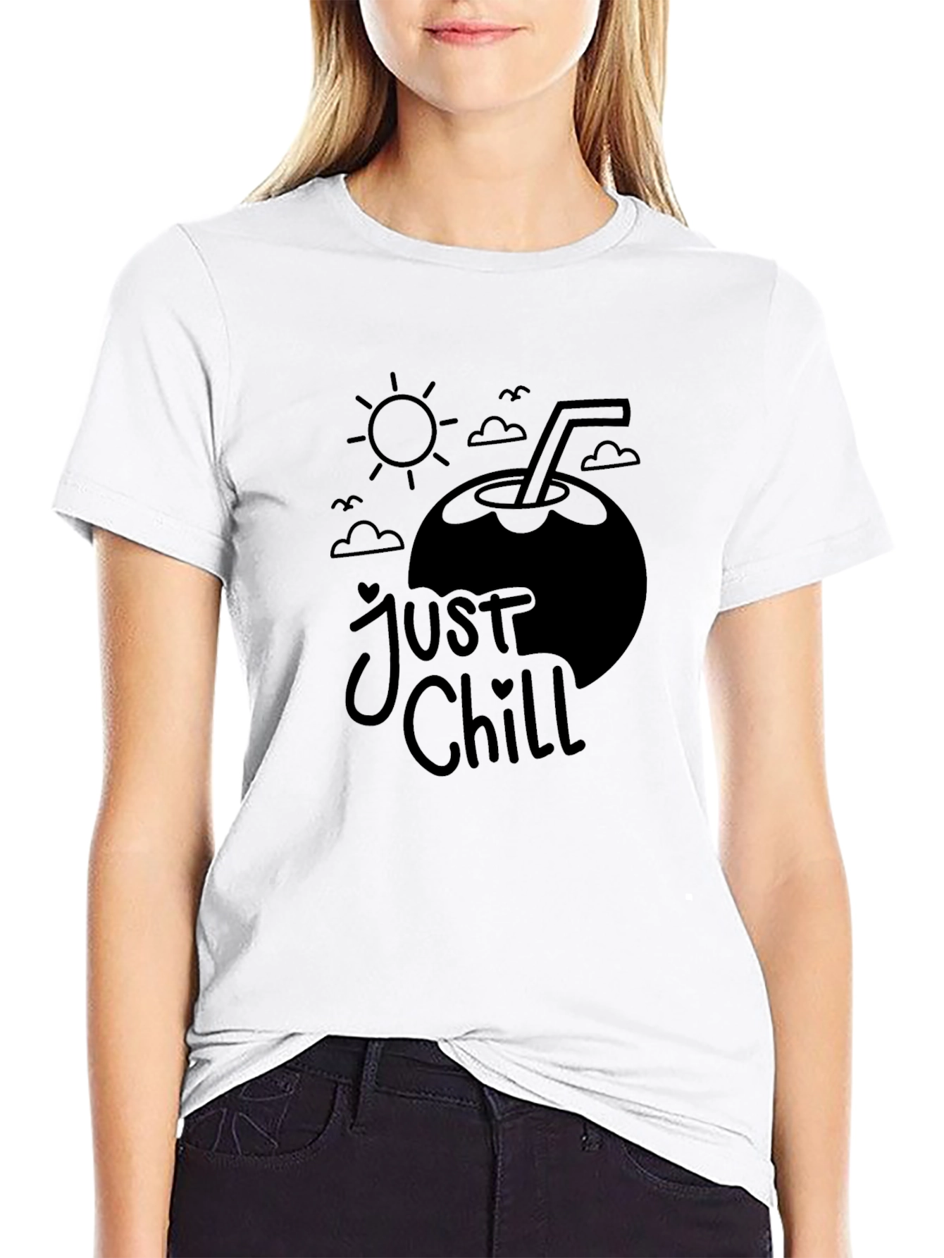 Camiseta Negra Just Chill - Vibra Verano