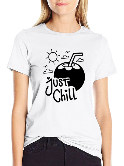 Camiseta Negra Just Chill - Vibra Verano