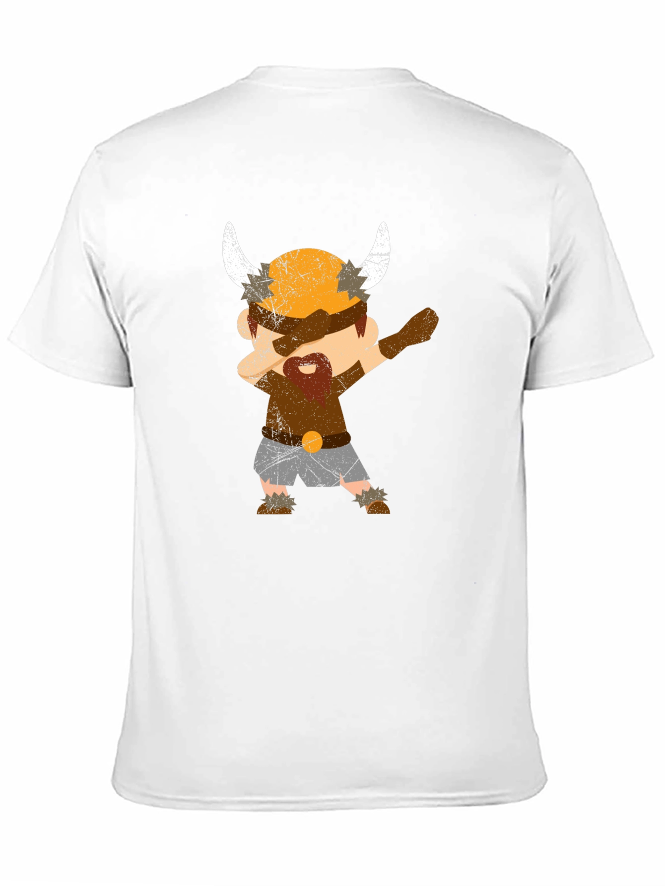 Camiseta Negra con Diseño Vikingo Divertido
