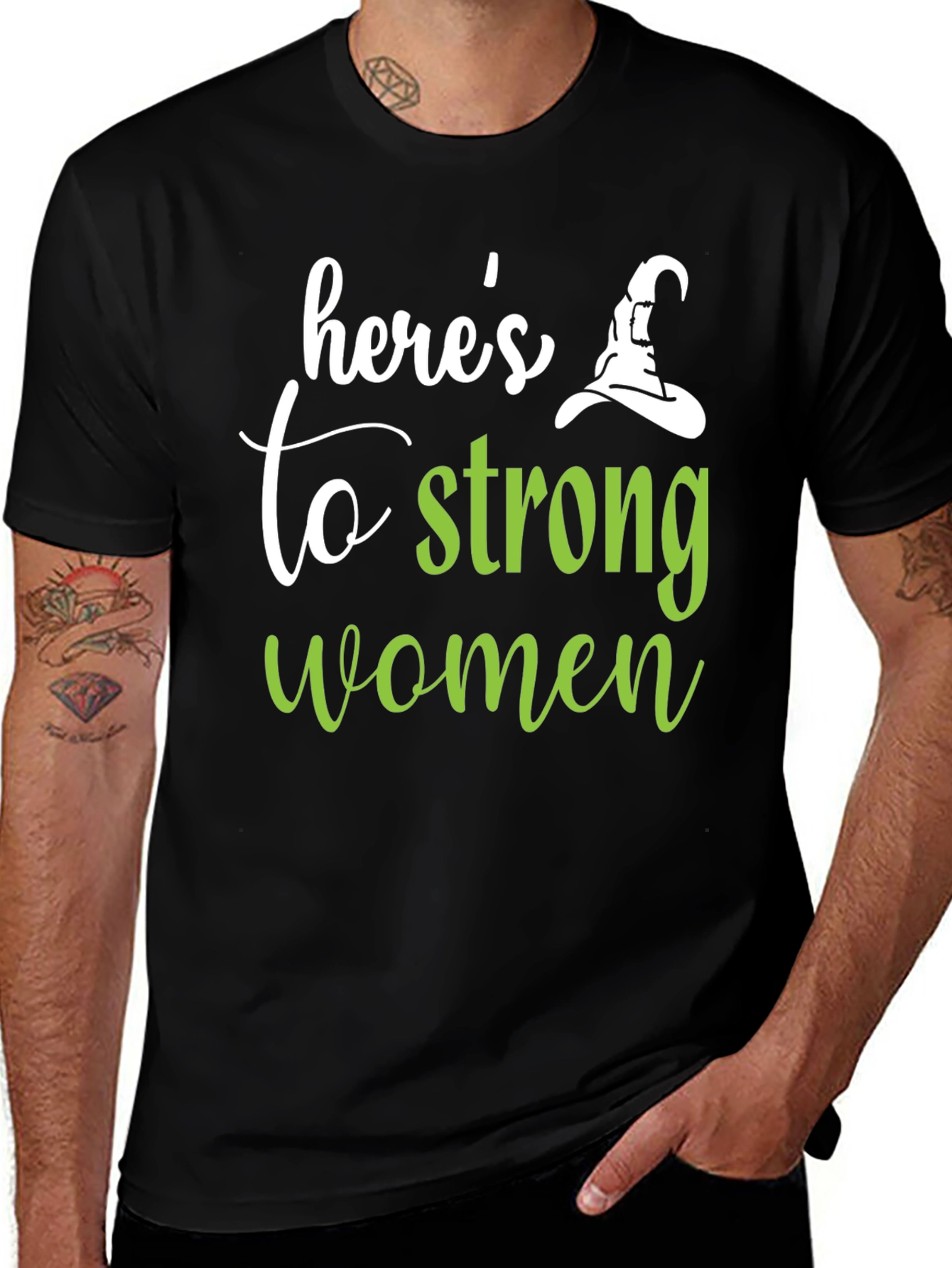Camiseta Negra Heres to Strong Women