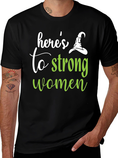 Camiseta Negra Heres to Strong Women