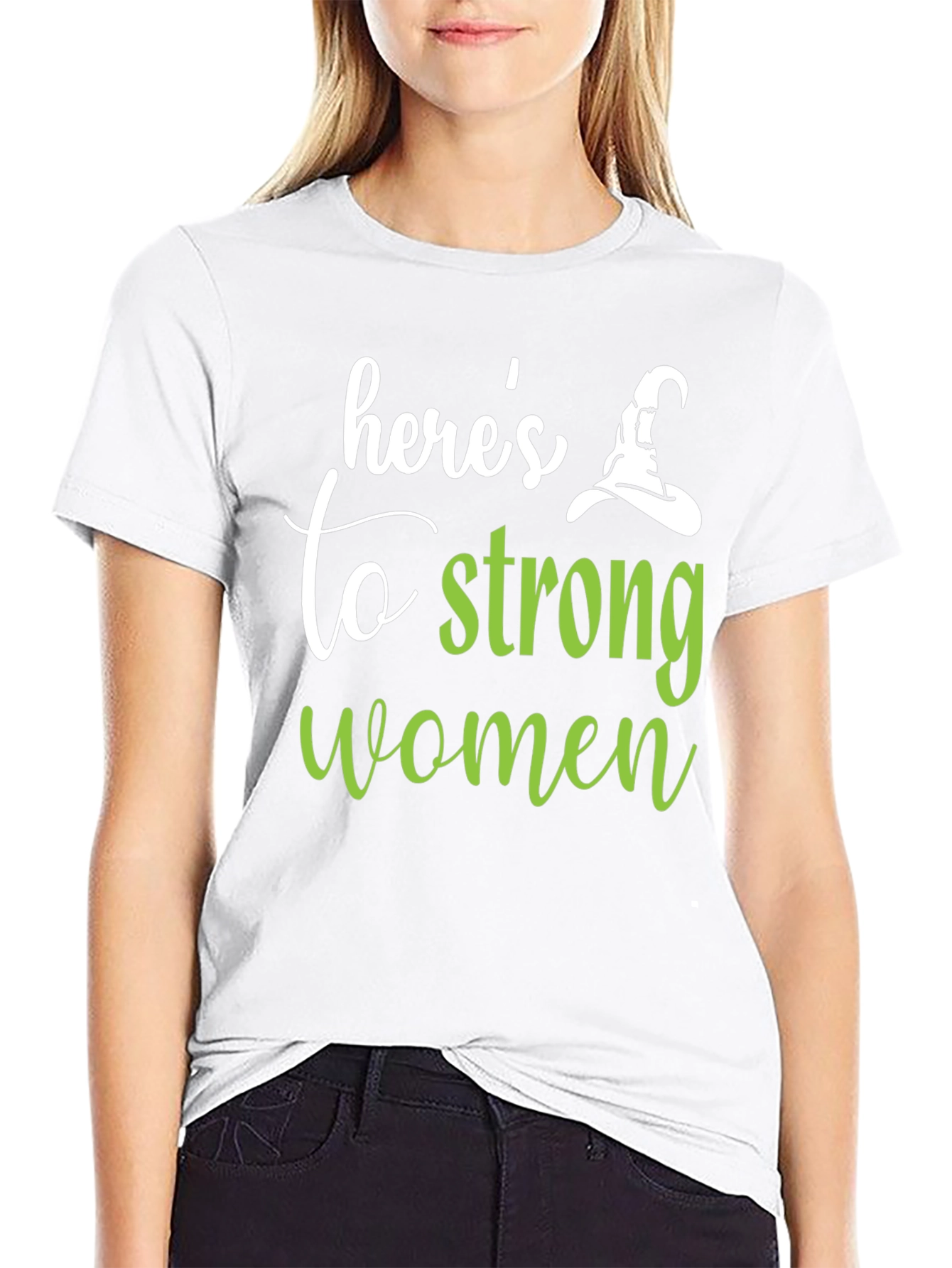 Camiseta Negra Heres to Strong Women
